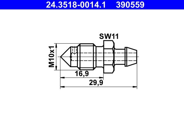 Odvzdušňovací šroub / ventil ATE 24.3518-0014.1