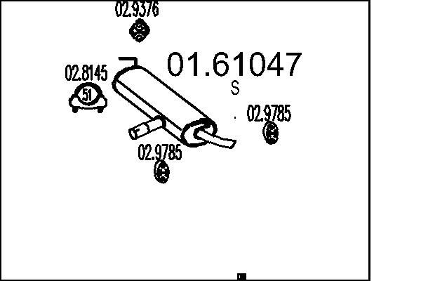 Zadní tlumič výfuku MTS 01.61047