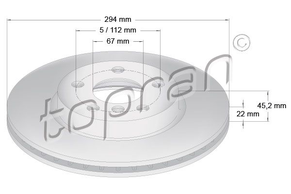 Tarcza hamulcowa TOPRAN 503 019