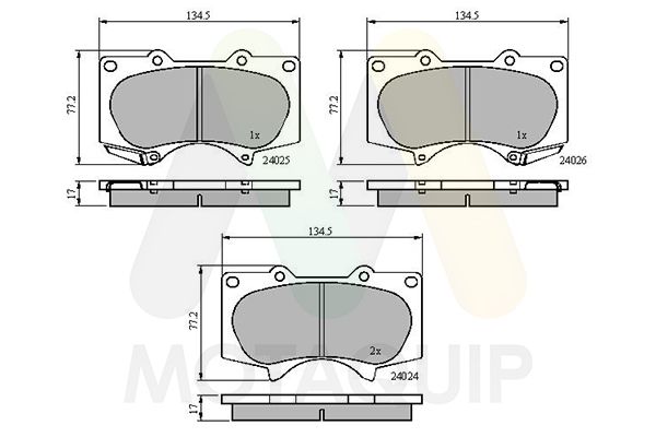 set placute frana,frana disc MOTAQUIP LVXL1106