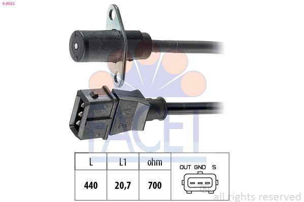 Senzor impulsuri, arbore cotit FACET 9.0022