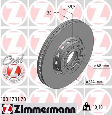 Brzdový kotouč ZIMMERMANN 100.1231.20