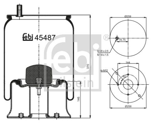 Burduf, suspensie pneumatica FEBI BILSTEIN 45487