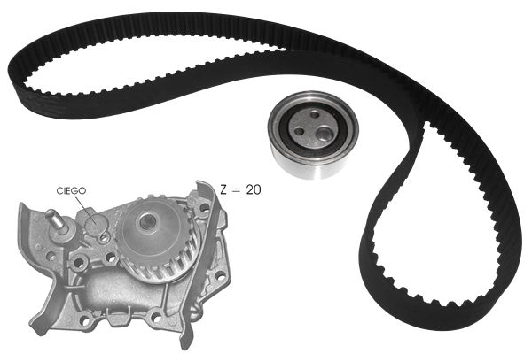 Pompe à eau + kit de courroie crantée