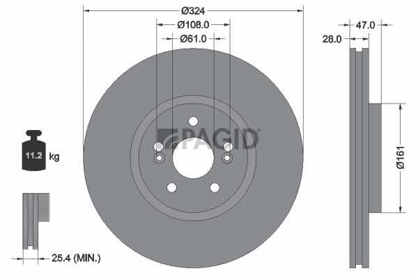 Tarcza hamulcowa PAGID 54194NHC