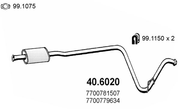 Tłumik środkowy ASSO 40.6020