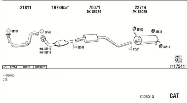 Układ wydechowy WALKER CI25010