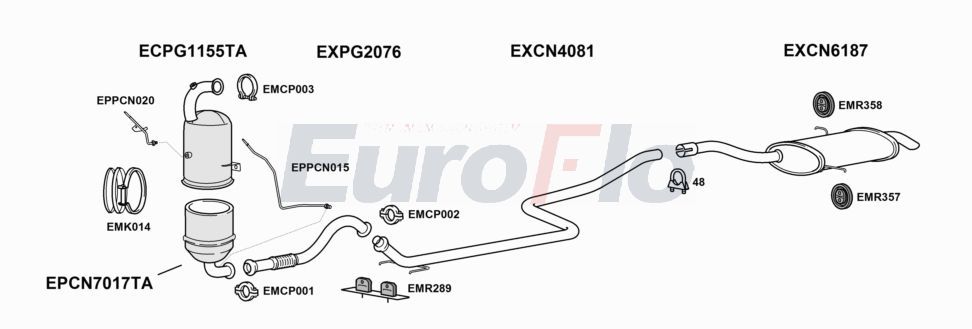 Układ wydechowy EUROFLO CNGRAP16D6004A00