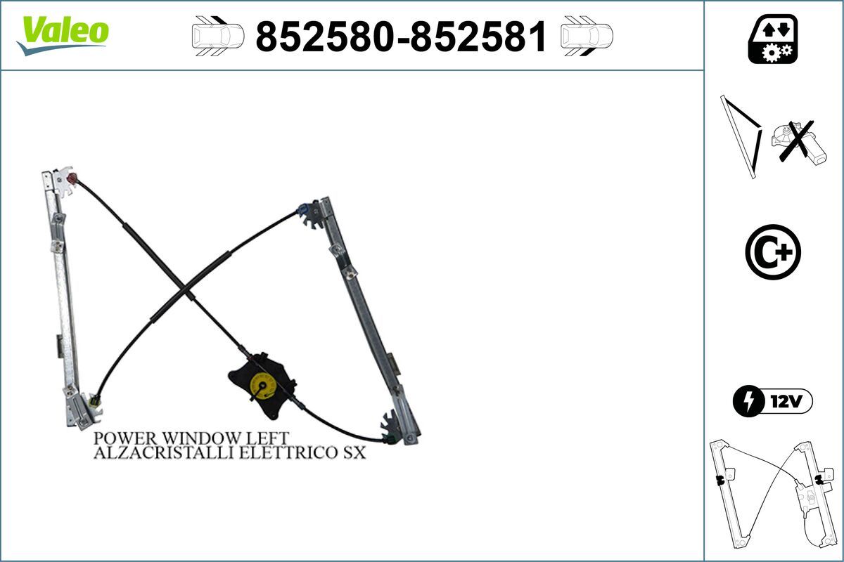 Mecanism actionare geam VALEO 852580