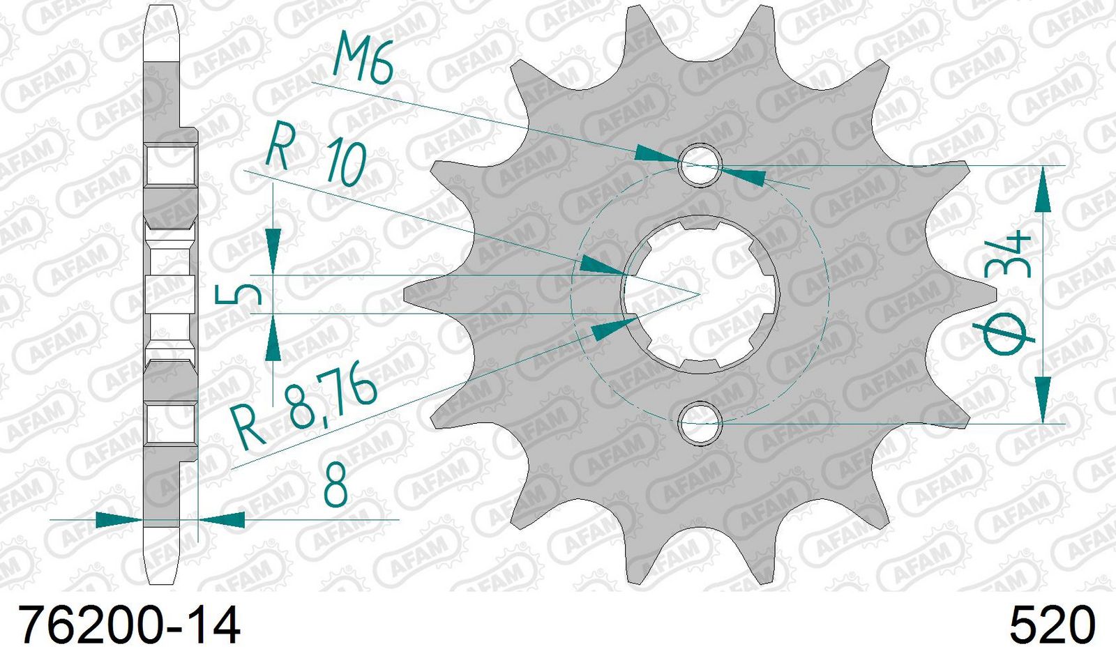 Roata dintata AFAM 76200-14