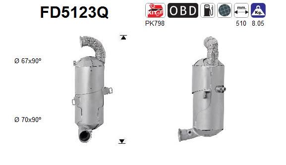 Filtr sadzy / filtr cząstek stałych, układ wydechowy AS FD5123Q