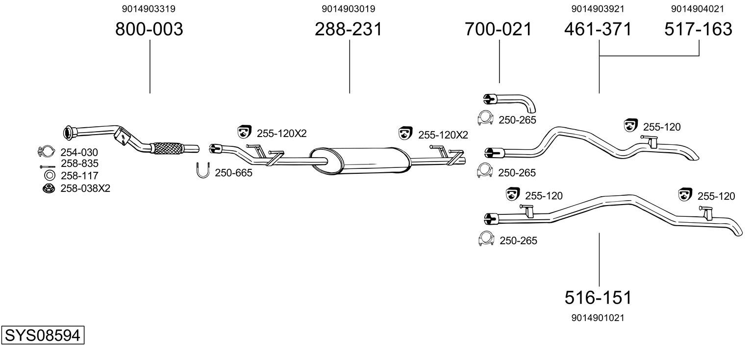 Układ wydechowy BOSAL SYS08594