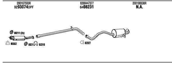 Układ wydechowy WALKER REK031725A