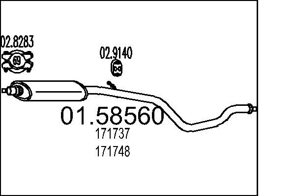 Tłumik środkowy MTS 01.58560