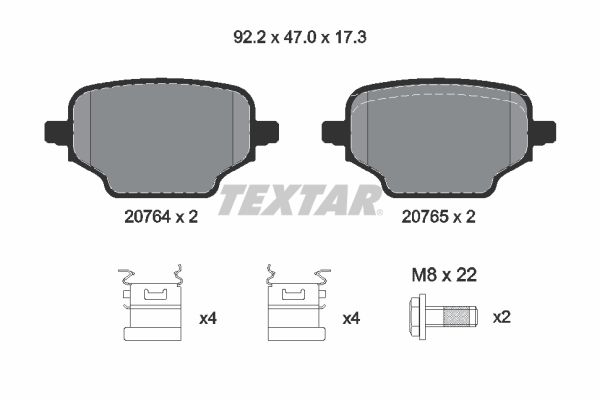 Sada brzdových platničiek kotúčovej brzdy TEXTAR 2076401