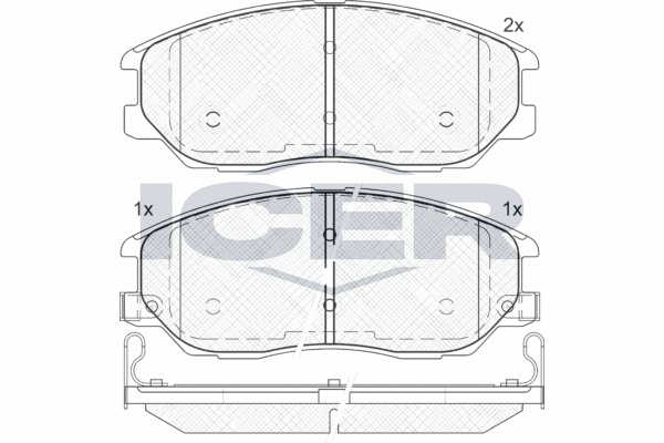 Zestaw klocków hamulcowych, hamulce tarczowe ICER 181714