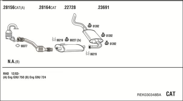 Układ wydechowy WALKER REK030348BA