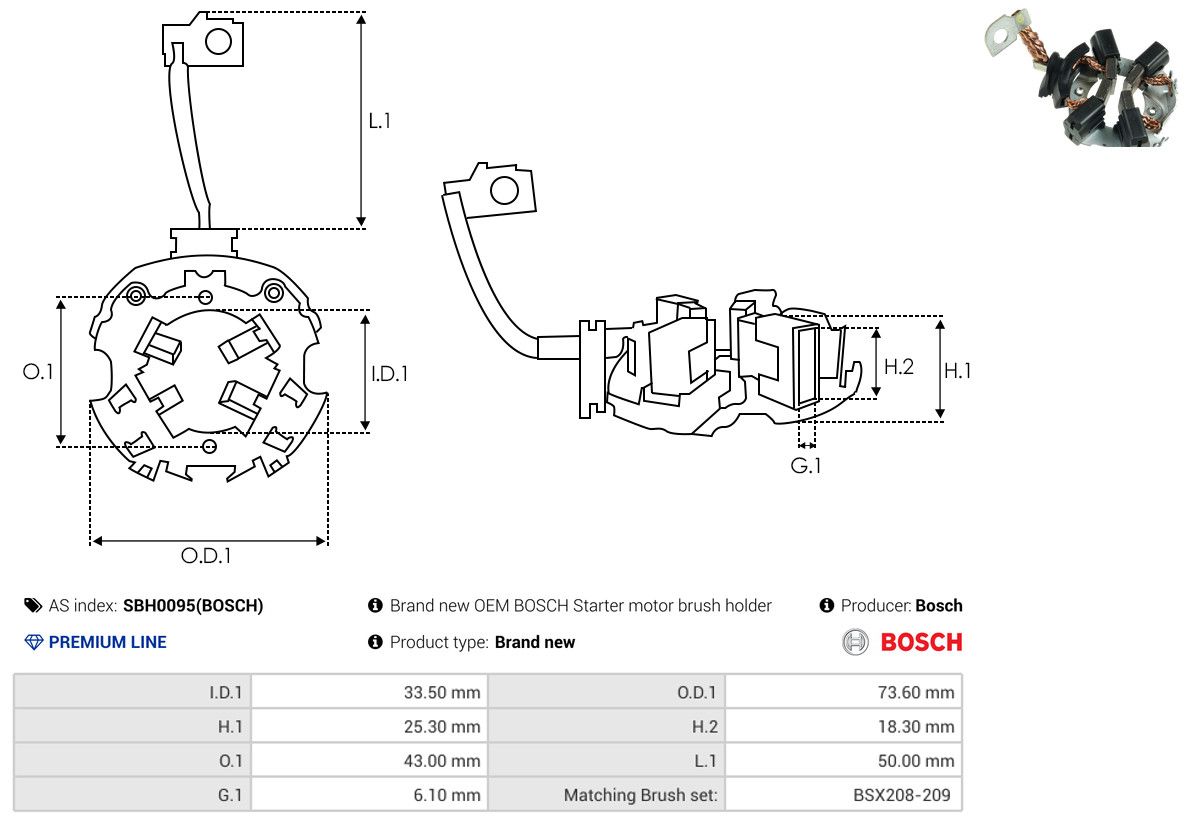 Levně Držák, uhlíkové kartáče AS-PL SBH0095(BOSCH)