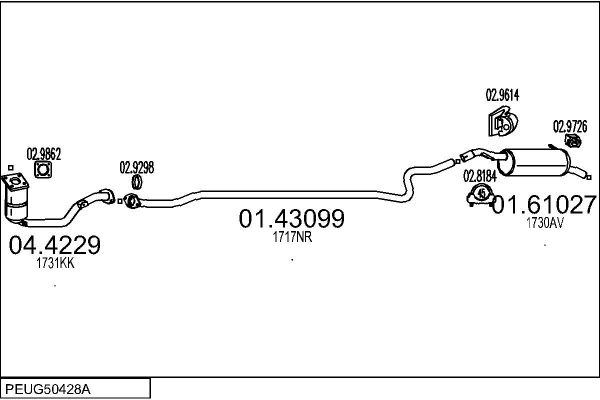 Układ wydechowy MTS PEUG50428A132551