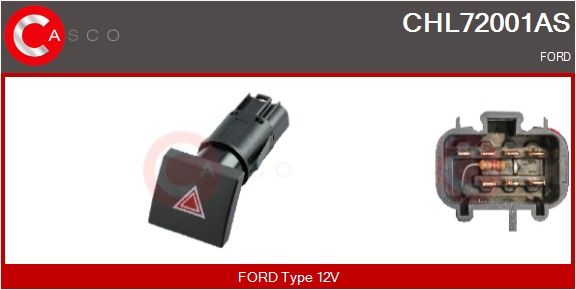 Vypínač výstražných blikačů CASCO CHL72001AS