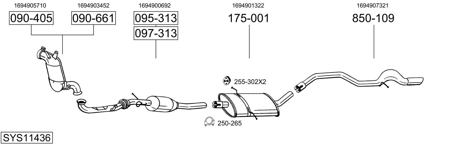Układ wydechowy BOSAL SYS11436