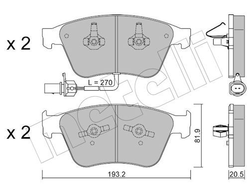 set placute frana,frana disc METELLI 22-1253-0