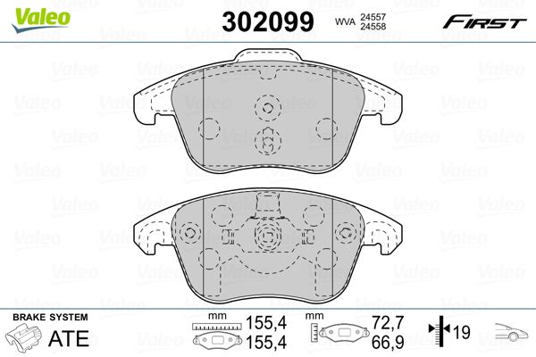 Sada brzdových platničiek kotúčovej brzdy VALEO 302099