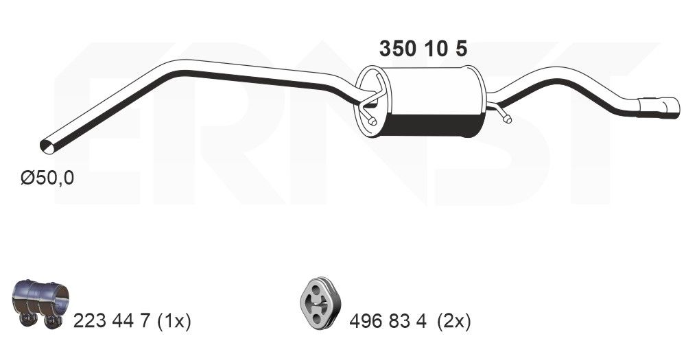 Zadní tlumič výfuku ERNST 350105