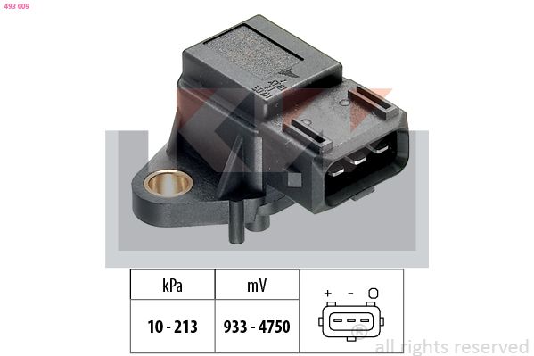 Czujnik ciśnienia powietrza, adaptacja wysokościowa KW 493 009