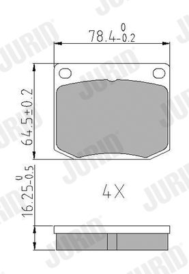 Zestaw klocków hamulcowych, hamulce tarczowe JURID 571358J