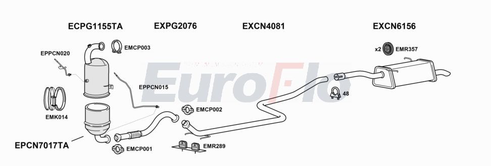 Układ wydechowy EUROFLO CNC4PI16D6008A00