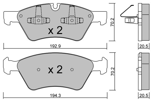 Zestaw klocków hamulcowych, hamulce tarczowe AISIN BPMB-1017