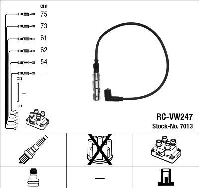 Sada kabelů pro zapalování NGK RC-VW247