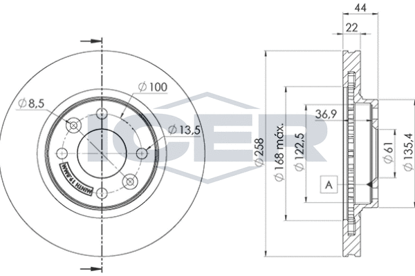 Tarcza hamulcowa ICER 78BD3108-2