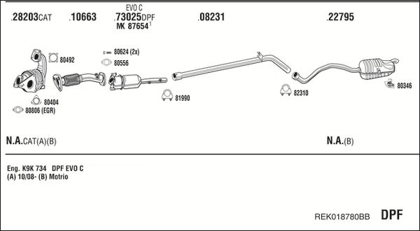 Układ wydechowy WALKER REK018780BB