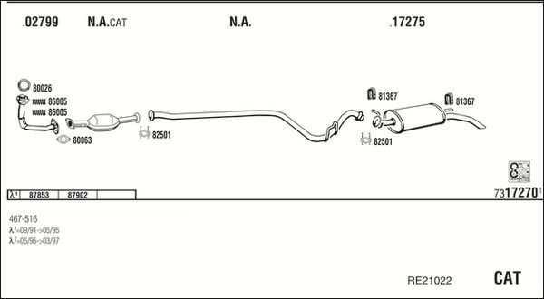Układ wydechowy WALKER RE21022