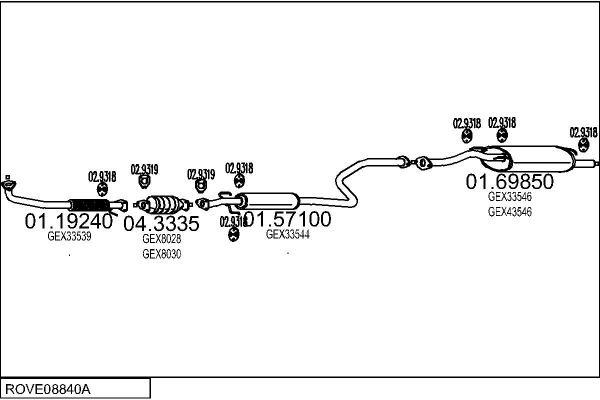 Układ wydechowy MTS ROVE08840A003238