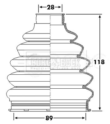 Zestaw osłon, wał napędowy BORG & BECK BCB6229