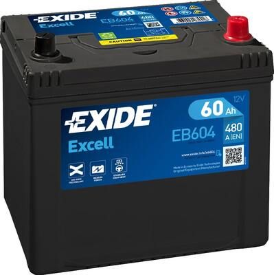 Autobaterie Exide Excell 12V, 60Ah, 390A, EB604
