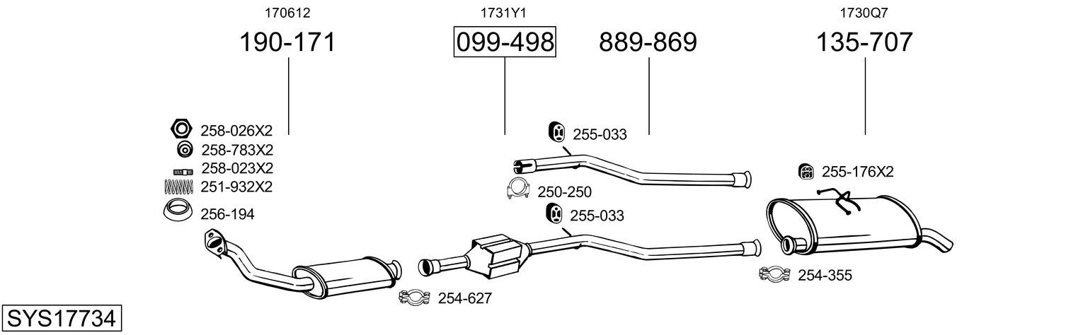 Układ wydechowy BOSAL SYS17734