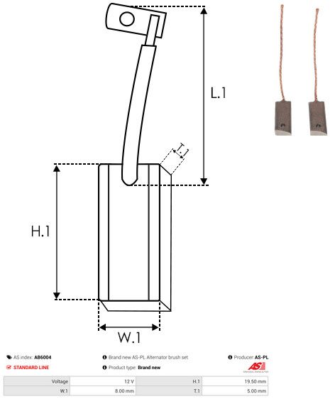 Levně Uhlíkový kartáč, generátor AS-PL AB6004