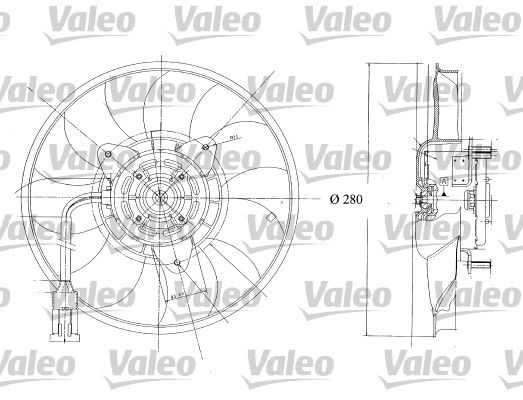 Wentylator, chłodzenie silnika VALEO 698350