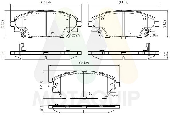 set placute frana,frana disc MOTAQUIP LVXL1795