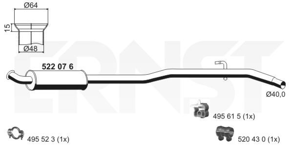 Tłumik przedni ERNST 522076