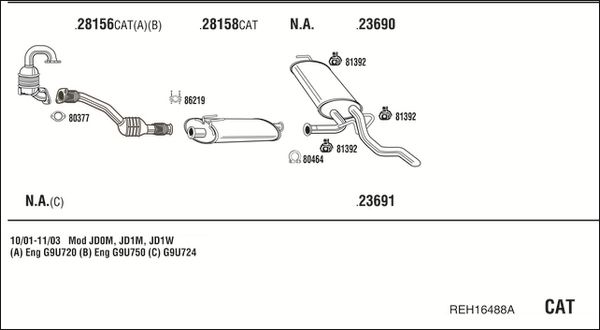 Układ wydechowy WALKER REH16488A