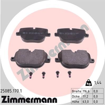 Sada brzdových destiček, kotoučová brzda ZIMMERMANN 25085.170.1