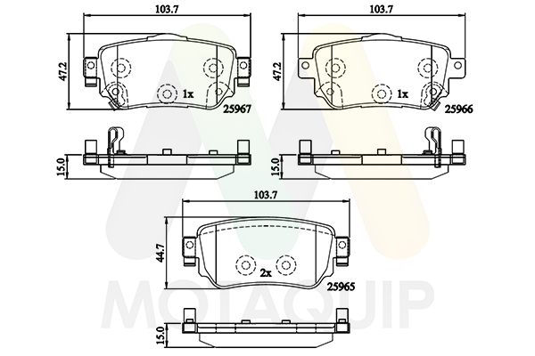 set placute frana,frana disc MOTAQUIP LVXL1798