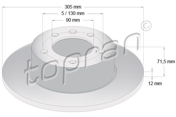 Tarcza hamulcowa TOPRAN 208 236