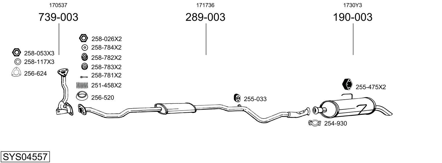 Układ wydechowy BOSAL SYS04557