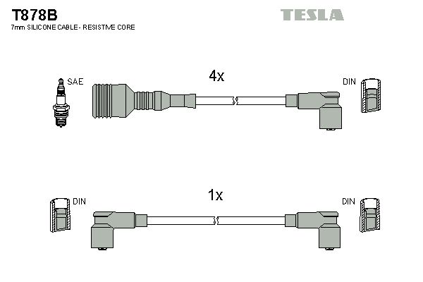 Zestaw przewodów zapłonowych TESLA T878B
